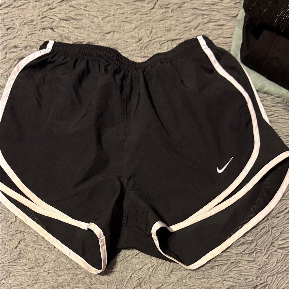 Nike Women's Black Athletic Shorts with White Trim